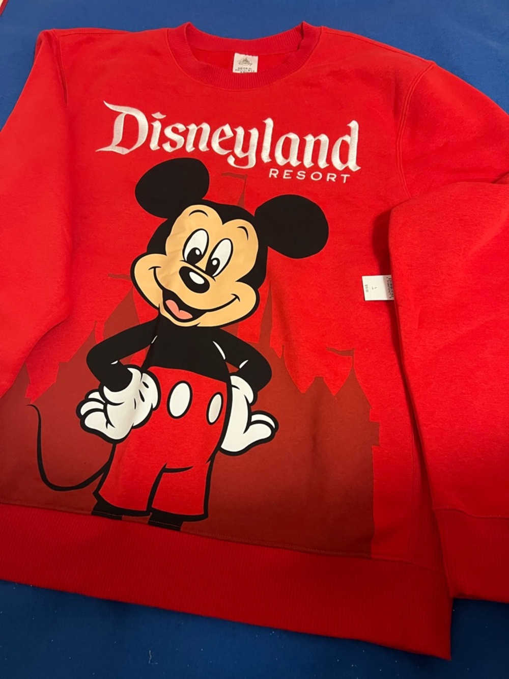 NWT 2026 Mickey Mouse Disneyland Red Crewneck Sweatshirt, Unisex L, Embroidery